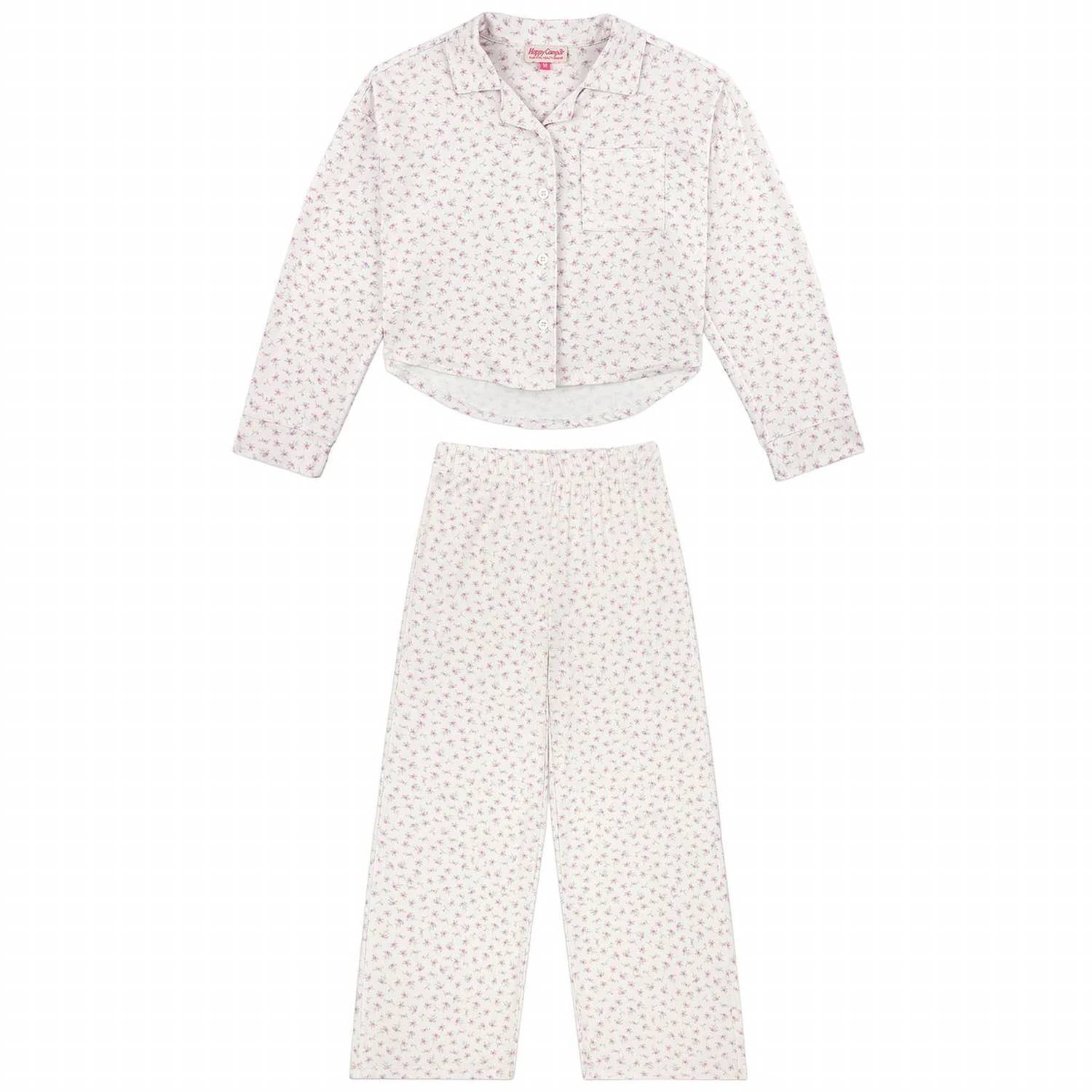 New The Happy Camp3r Girls' Sugar Plum Floral Pajama Set In Pink